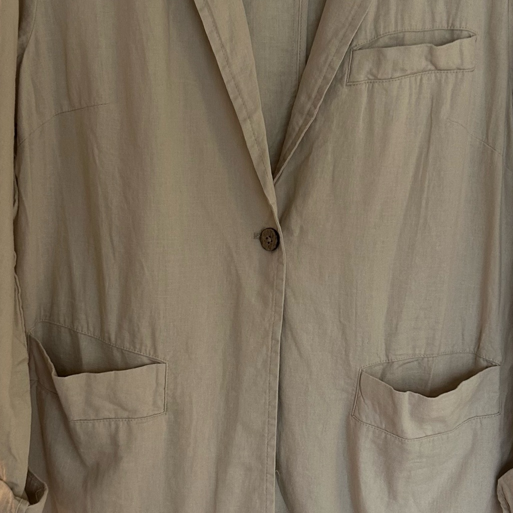 Nwt Peace Love World Boheme Relaxed Linen Blend Blazer Grey Moon Size Xs — image 5 of 8